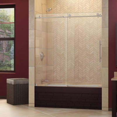 Factory wholesale 10mm tempered clear glass frameless designs tub sliding shower door